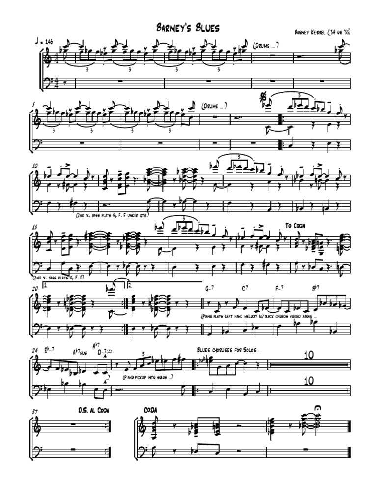 Barney's Blues: Barney Kessel ('54 or '55) Q 146 (Drums