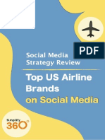Top US Airline brands on Social Media