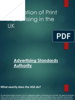 Regulation of Print Advertising in The UK