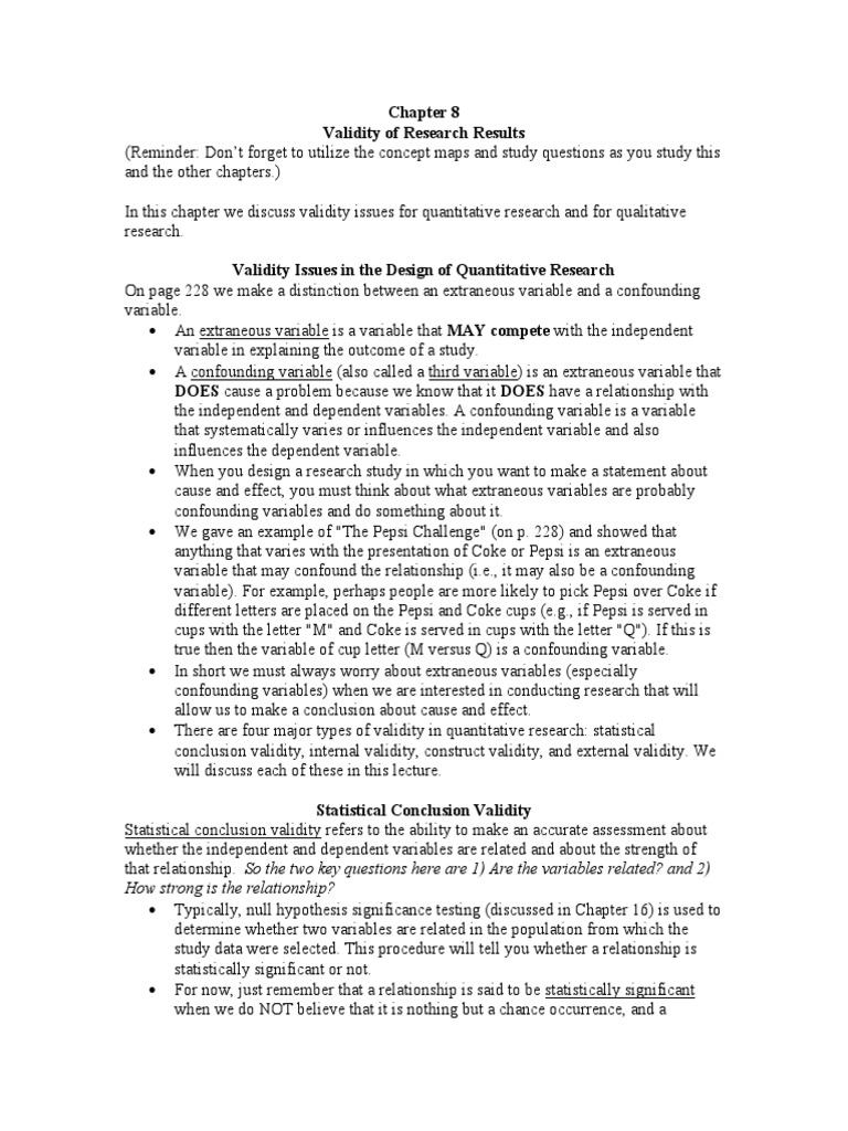 Validity Issues in Research Design | PDF | Science & Mathematics