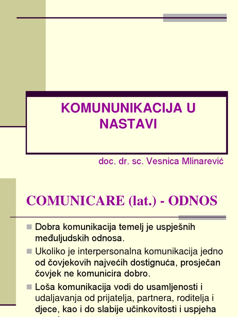 Komunikacija U Nastavi | PDF