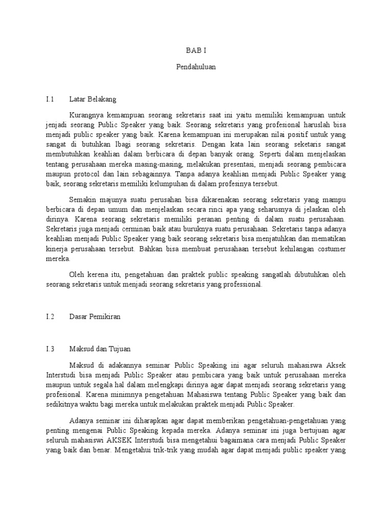 Proposal Public Speaking
