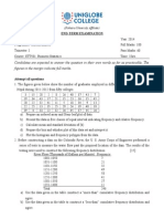 Business Statistics - End Term Question of MBA I Trimester
