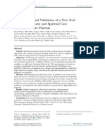 Development and Validation of A New Tool For The Assesssment and Spiritual Care of Palliative Care Patients