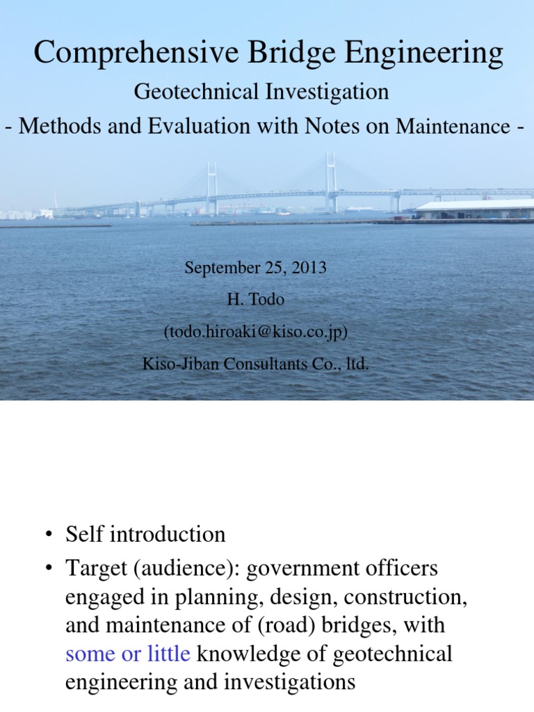 Geotechnical Investigation for Bridge Design | PDF