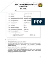 Silabo de Formulacion Proyectos