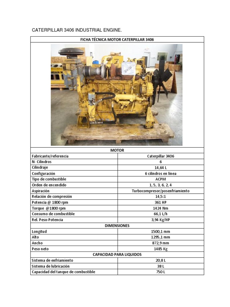 Ficha Técnica Cat 3406