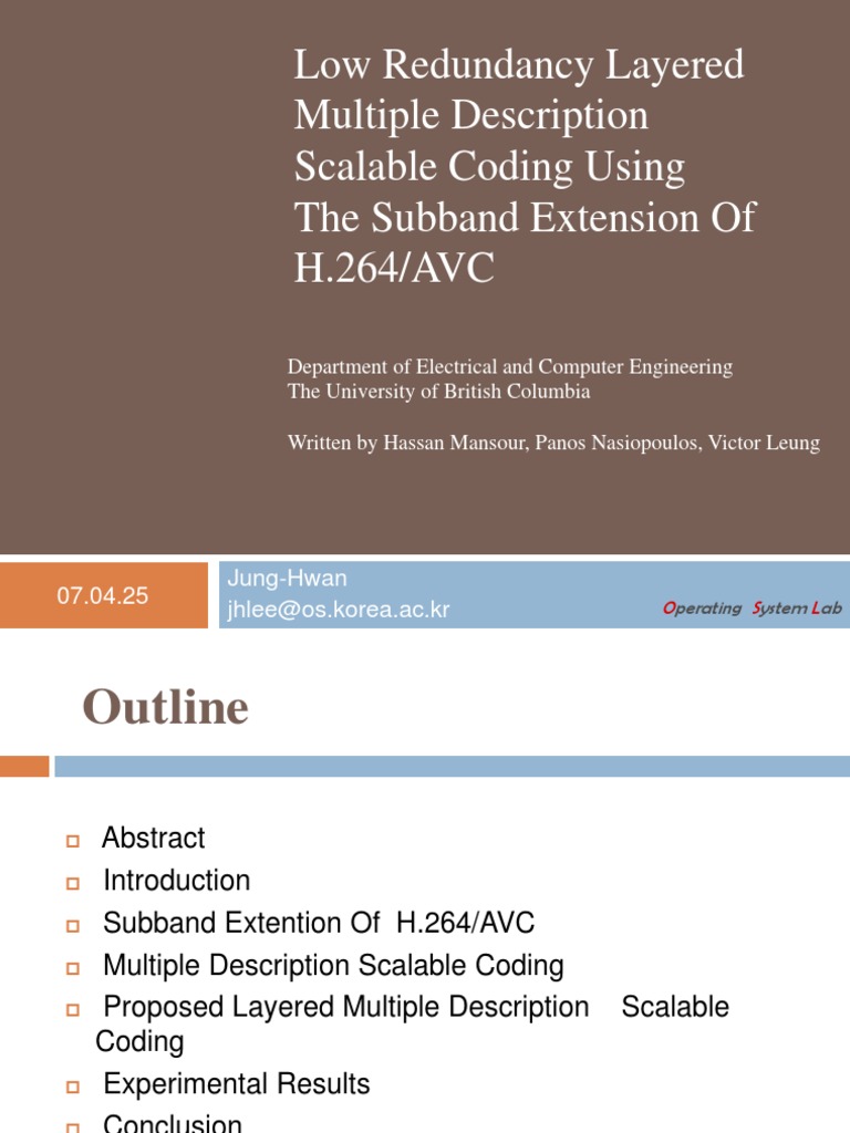 H.264/AVC Layered Scalable Coding | PDF | Network Packet | Forward ...