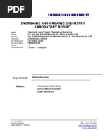 Download Water Analysis - Lab Report by Ribka Kristania Hadhiwaluyo SN248578014 doc pdf