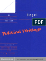 Hegel - Political Writings (Cambridge Texts in The History of Political Thought) (Dickey & Nisbet, Eds, 2004) PDF