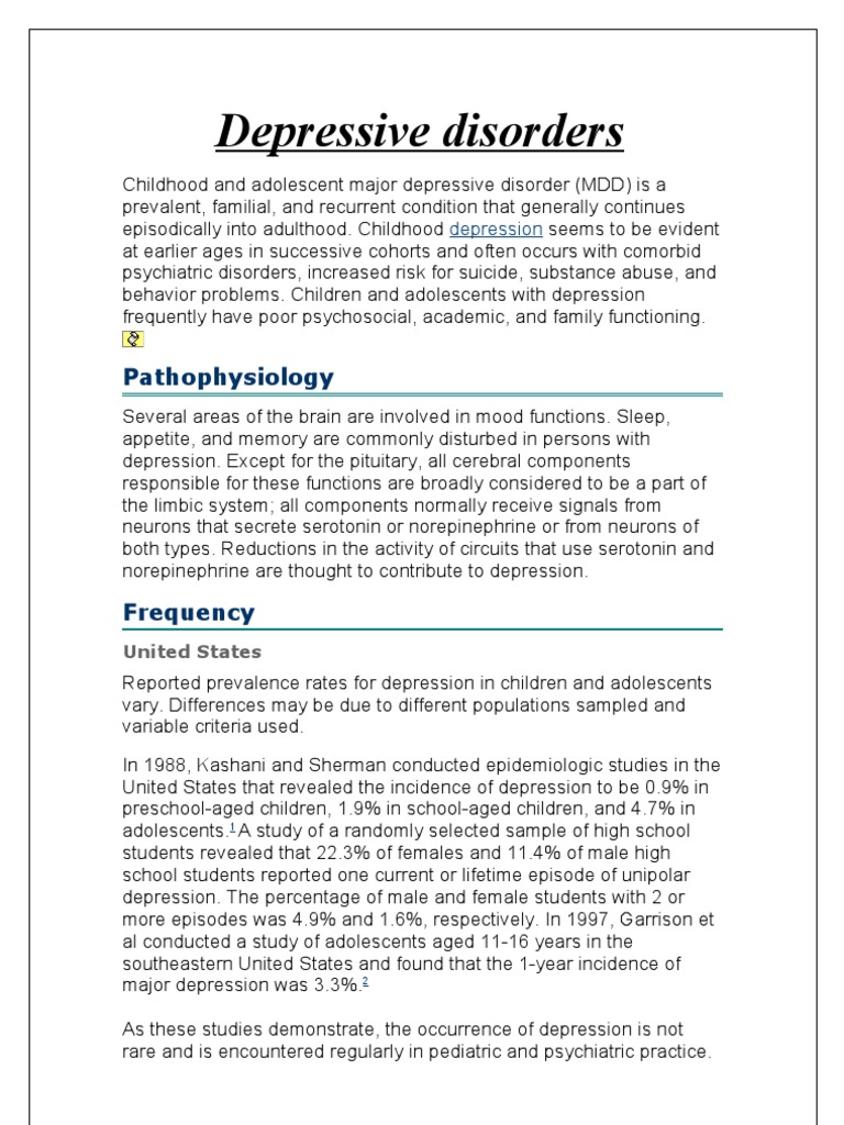 Childhood and Adolescent Depression Insights | PDF | Selective ...