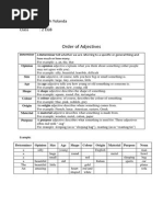 Adjective Order: DOSASCOMP Guide | PDF | Adjective | Plural