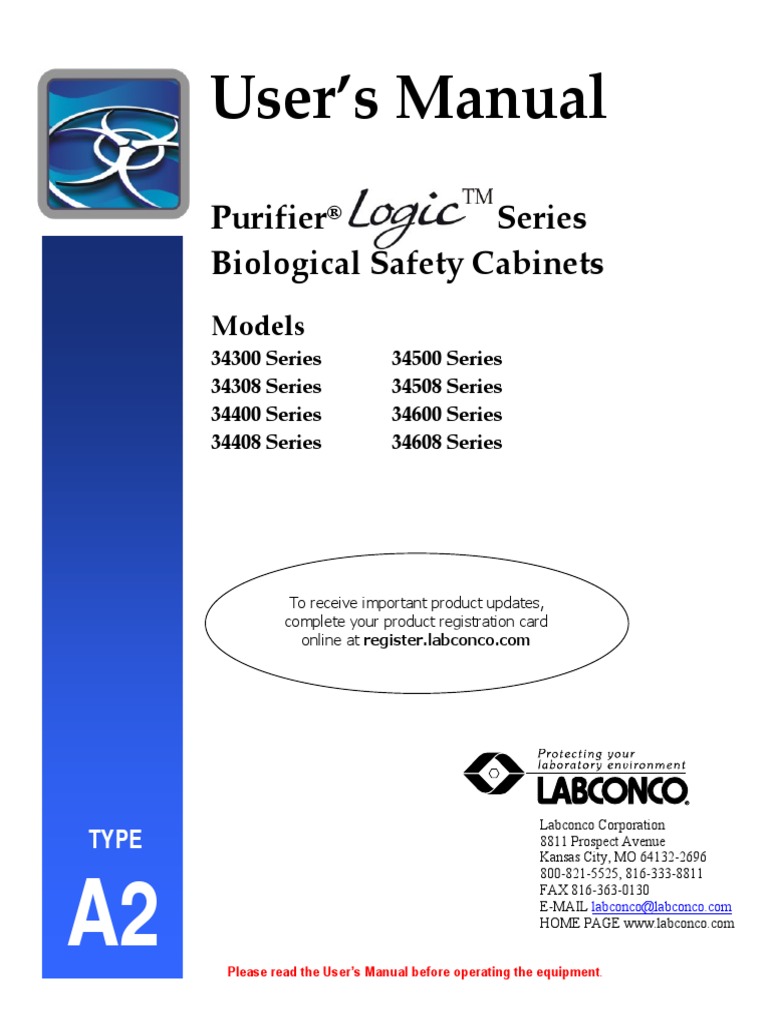 labconco biosafety cabinet manual Purifier logic class ii type b2 biological safety cabinets labconco.
