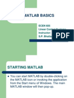 Matlab Basics: ECEN 605 Linear Control Systems Instructor: S.P. Bhattacharyya