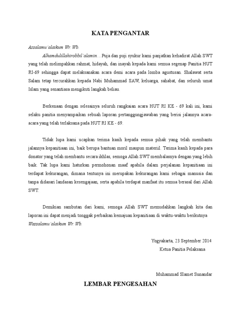 Lpj Kata Pengantar Agustusan