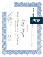 Perfect Attendance Certificate