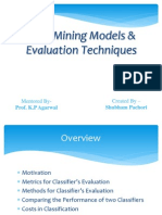 Data Mining Models and Evaluation Techniques