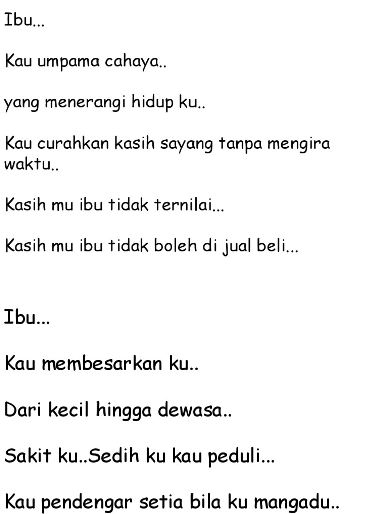 Sajak Kasih Sayang untuk Ibu | PDF