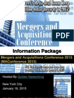 Golden Networking's Mergers and Acquisitions Conference 2015 New York City - Information Package