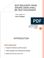 Waste Heat Recovery From Diesel Engine Using Shell and Tube Heat Exchanger