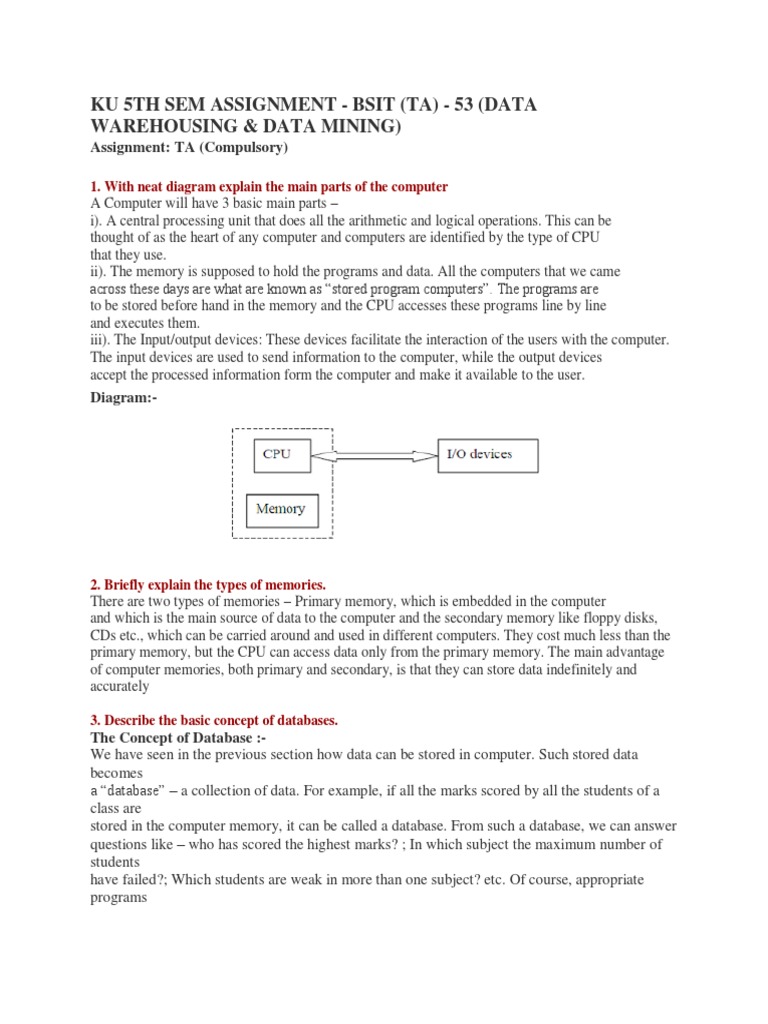 Data Warehousing Assignment 53 Overview | PDF | Databases | Computer ...