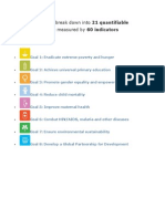 Targets That Are Measured by 60 Indicators: The Eight Mdgs Break Down Into 21 Quantifiable