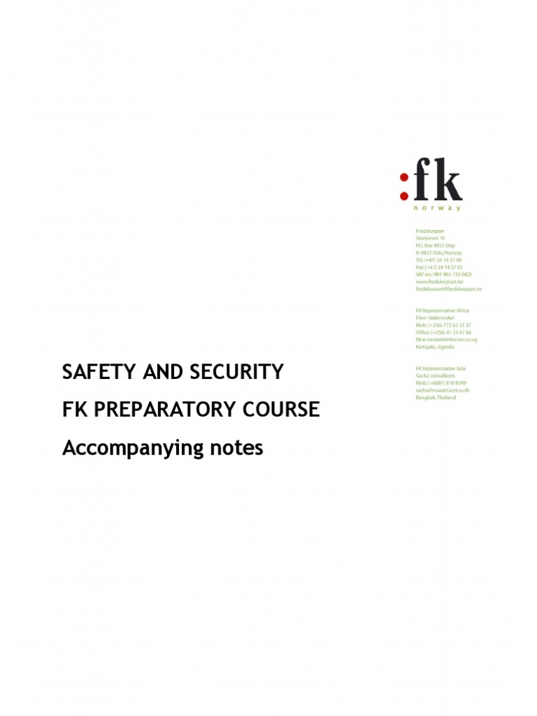 Safety and Security Notes PDF Risk Assessment Risk