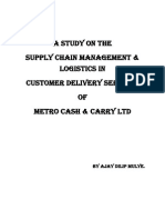 A Study On The Supply Chain Management & Logistics in Customer Delivery Services of METRO Cash & Carry LTD