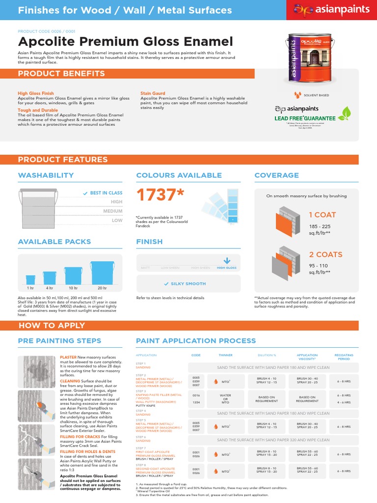 Asian Paints (Technical Details).pdf Paint Vitreous Enamel
