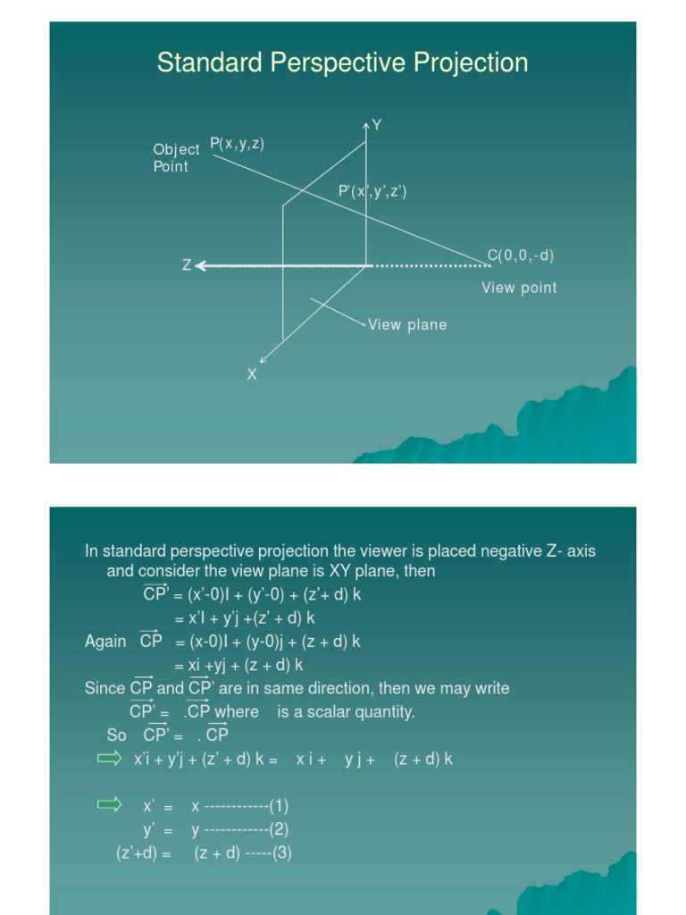 Computer Graphics Lec - 6.1 | PDF | Perspective (Graphical) | Cartesian ...