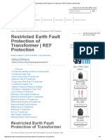 Restricted Earth Fault Protection of Transformer - REF Protection