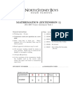 Mathematics (Extension 1) : 2011 HSC Course Assessment Task 4