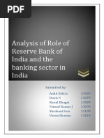 Analysis of Role of Reserve Bank of India and The Banking Sector in India