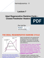 Ideal Regenerative Rankine Cycle - Closed Feedwater Heaters: Thermodynamics - II