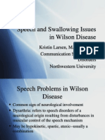 Speech and Swallowing Issues in Wilson Disease