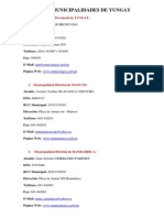 Datos Municipalidades de Yungay