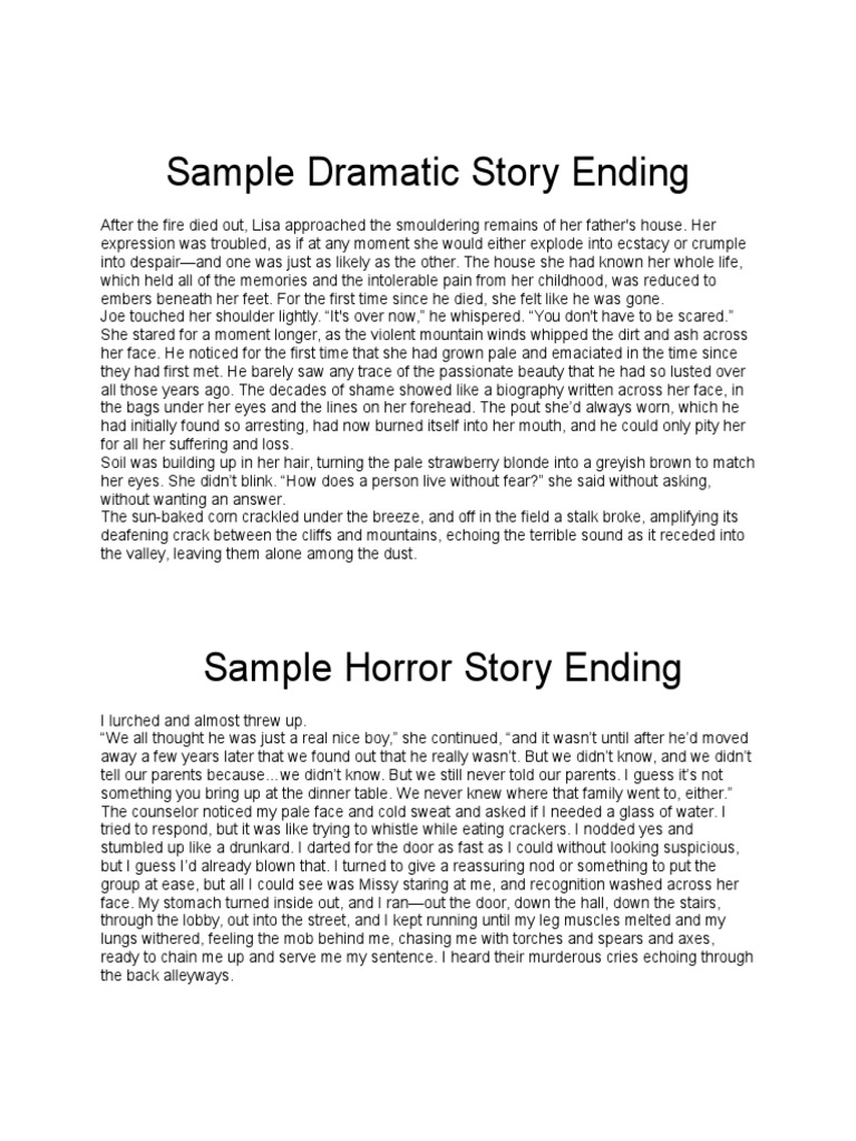 Sample Dramatic Story Ending | PDF