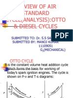 Review of Air Standard Cycle (Analysis) :otto & Diesel Cycles