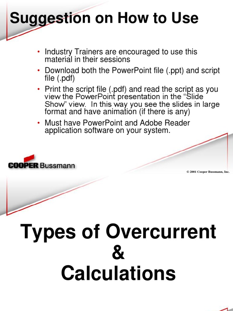 Types of Overcurrents & Calculations - NEC | PDF | Electronic ...