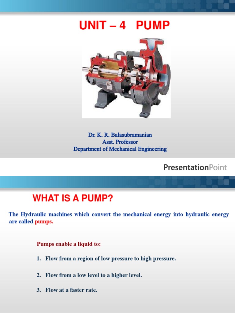 Fluid Mechanics Pumps Pump Civil Engineering