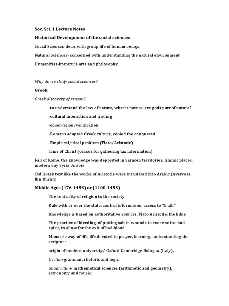 Evolution of Social Sciences History | PDF | Western Philosophy | Science