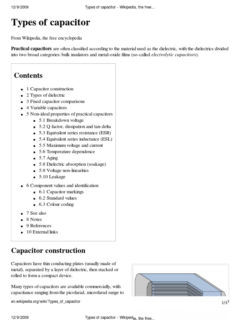Types of Capacitor Wikipedia, The Free Encyclopedia PDF Capacitor Electrical Resistance