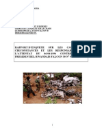 Rapport D'enquete Sur Les Causes, Les Circonstances Et Les Responsabilites de L'attentat Du 06/04/1994 Contre L'avion Presidentiel Rwandais Falcon 50 #9XR-NN