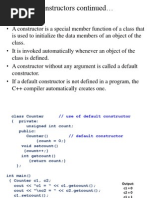 Constructors Continued : Review
