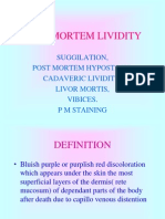 Post Mortem Lividity: Suggilation, Post Mortem Hypostasis, Cadaveric Lividity, Livor Mortis, Vibices. P M Staining