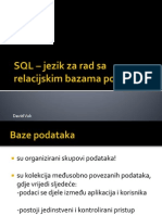 SQL - Jezik Za Rad Sa Relacijskim Bazama Podataka