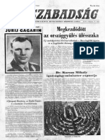 Meghalt Gagarin, Népszabadság, 1968. Március 29.