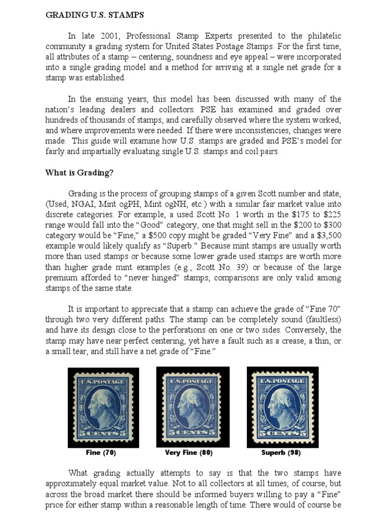 Grading of Stamps