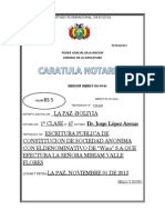 Caratula Notarial