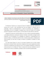 CICLO de DEBATES. Mesa Redonda: PATRIMONIO, CIUDAD E IDENTIDADES